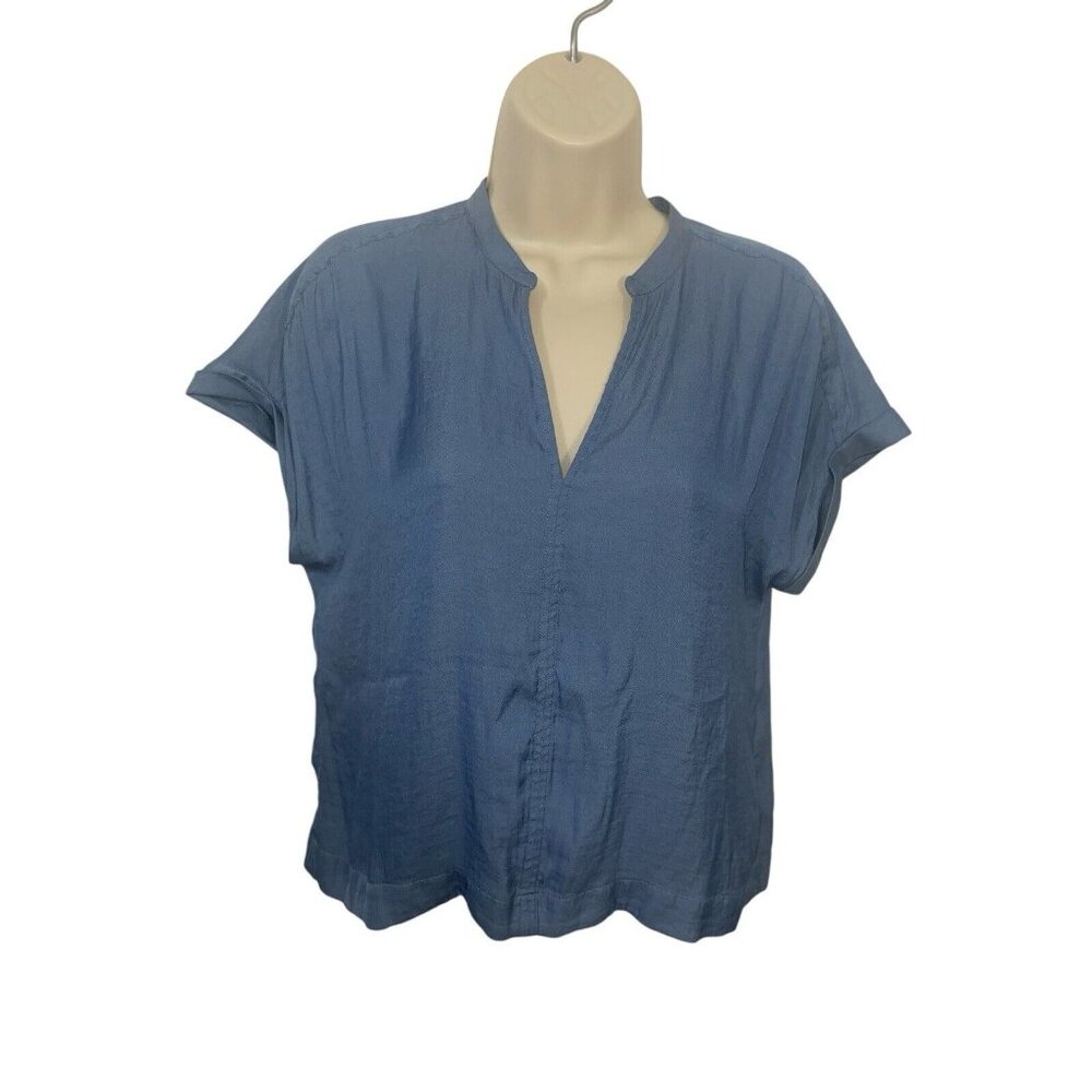 BANANA REPUBLIC Women's XS Vintage Blue V-Neck Blouse